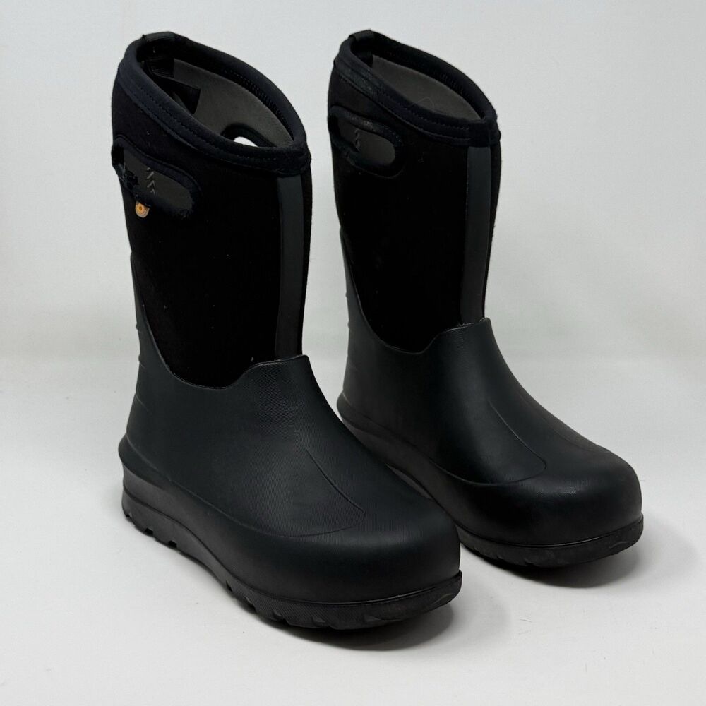 BOGS Neo Classic Solid Boots Youth Boys Girls Size 5 Black Waterproof Rain Chore